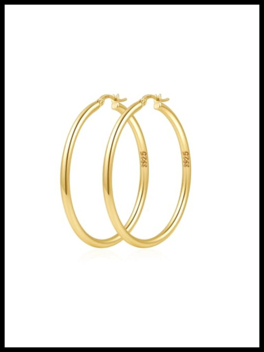 3MM 925 Sterling Silver Hoop Earrings Hypoallergenic Lightweight for Women
